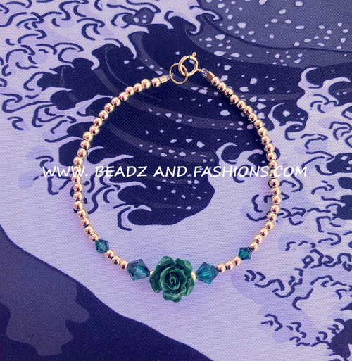14k gold MAY rose bracelet #1