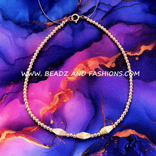 14k All gold Torpedo Anklet #1a