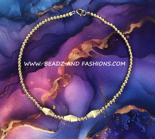 14k All gold Torpedo Anklet #1a