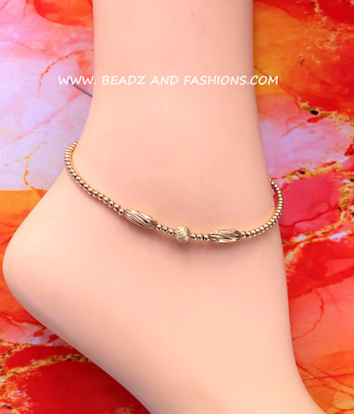 14k All gold Tunnel Anklet #3