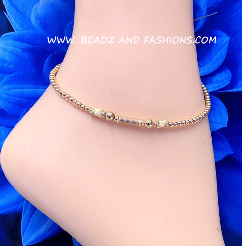 14k All gold Tunnel Anklet #4
