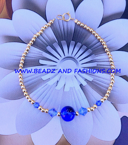 14k gold SEPTEMBER ROUND bracelet #12