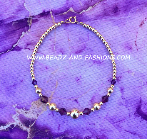 14k gold ANY COLOR BIRTHSTONE bracelet #3