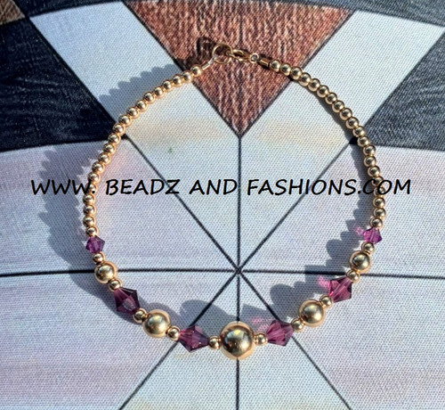 14k gold ANY COLOR BIRTHSTONE bracelet #3