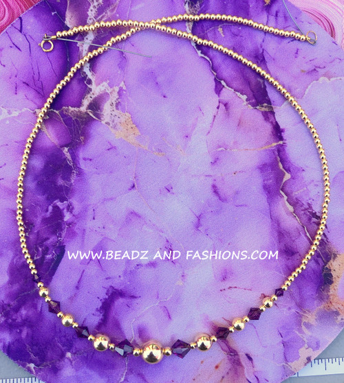 14k gold ANY COLOR birthstone necklace #3