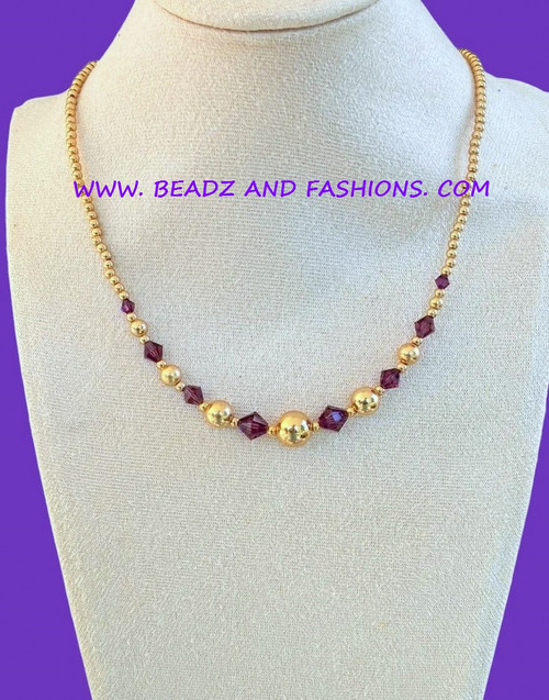 14k gold February birthstone necklace #3