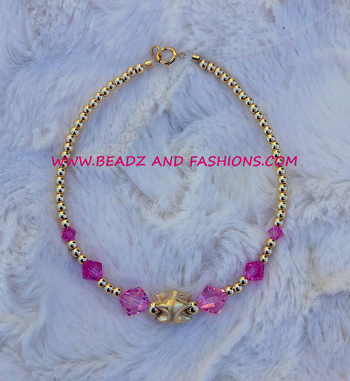 14k gold ANY COLOR shark tooth bracelet #2