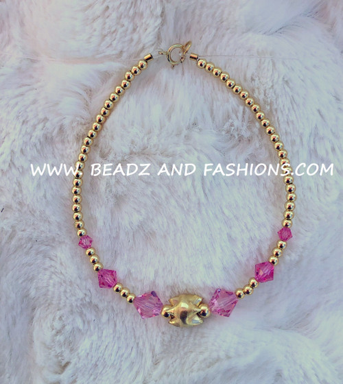 14k gold ANY COLOR shark tooth bracelet #2