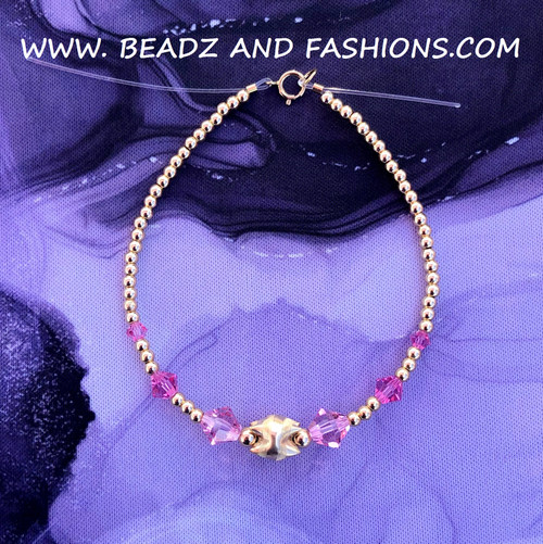 14k gold OCTOBER shark tooth bracelet #2