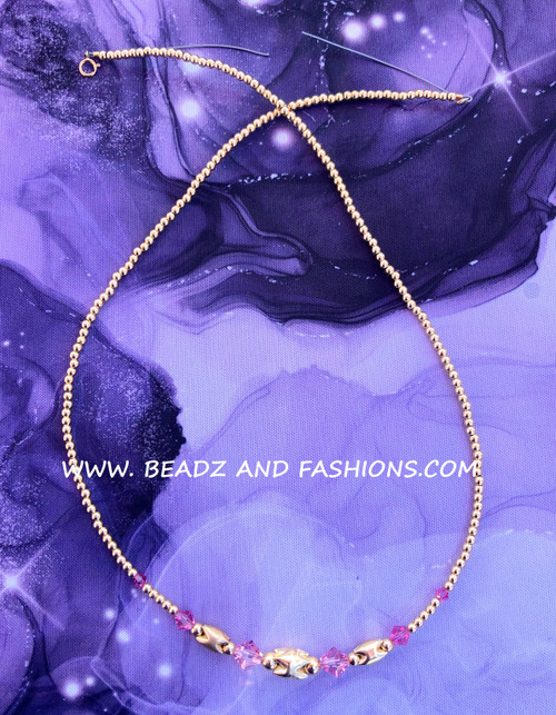 14k gold OCTOBER Shark tooth Necklace #2A