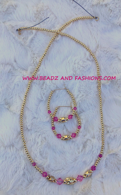14k Gold 2pc OCTOBER SHARK TOOTH set #2E