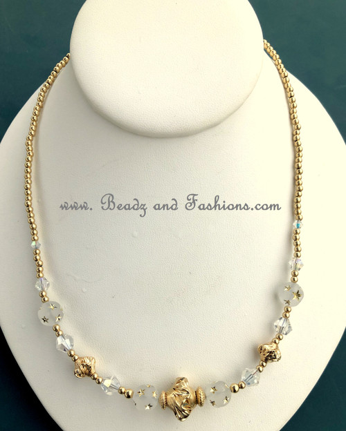 14k gold filled nugget & stardust necklace