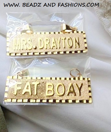 14k gold filled small ANY NAME Block nameplate 9