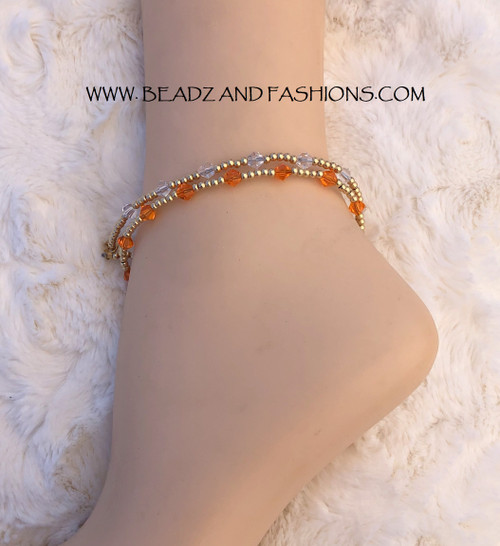 14k gold 2pc crystal anklet #3