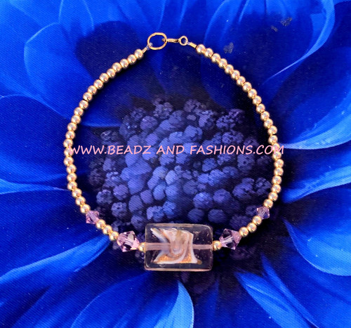14k gold JUNE SWIRL SQUARE bracelet