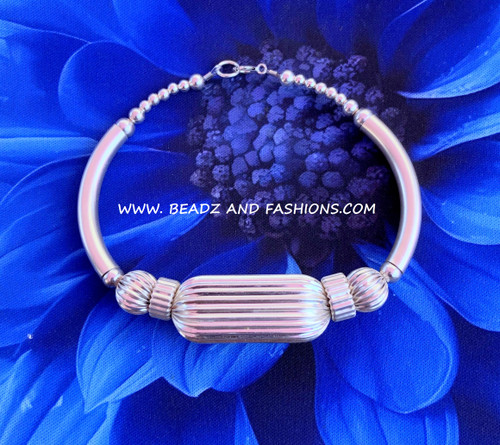 Sterling silver Tube bangle #1