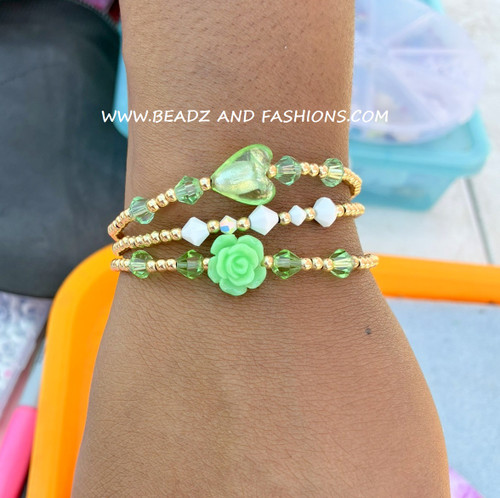 14k gold 3pc MIX bracelet set #25A