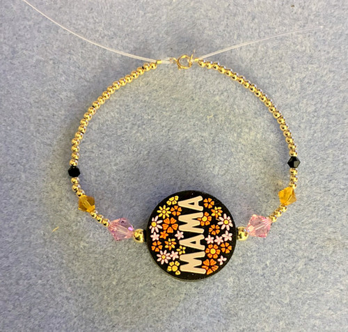 14k gold Mom flower bracelet #3A