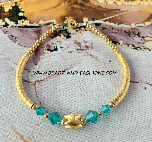 14k Gold ANY COLOR shark tooth MEDIUM bangle #1