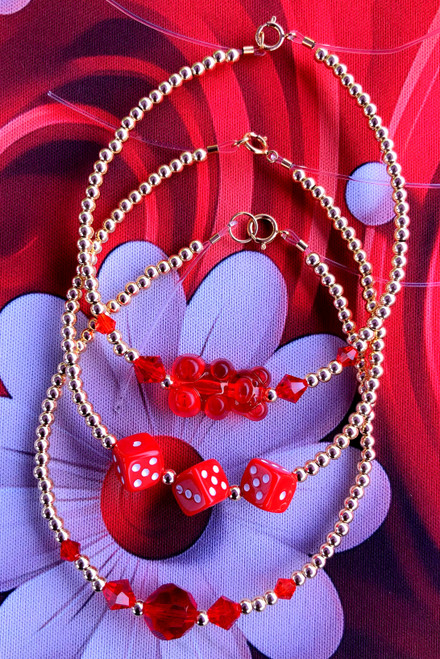 14k gold 3pc JULY stack bracelet set #10