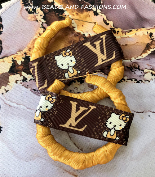 kITTY Brown wrap bamboo earrings