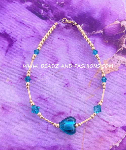 14k gold DECEMBER heart bracelet #1