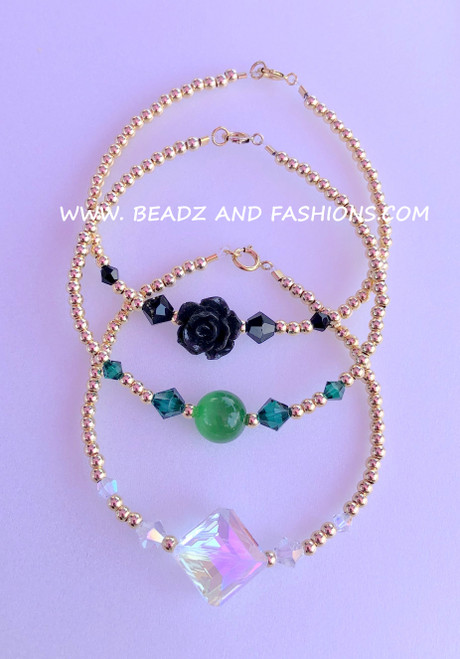 14k gold 3pc MIX bracelet set #25