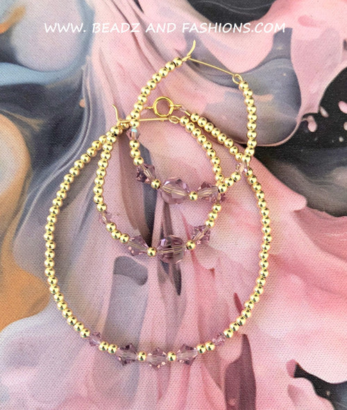 14k gold 2pc ANY COLOR Round set #1