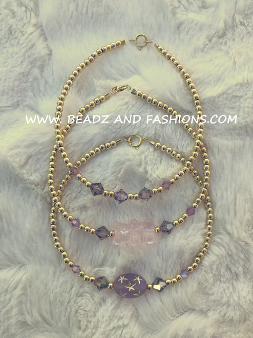 14k gold 3pc JUNE STACK bracelet set