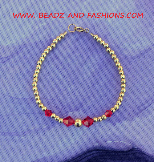 14k gold July  bracelet kids #3