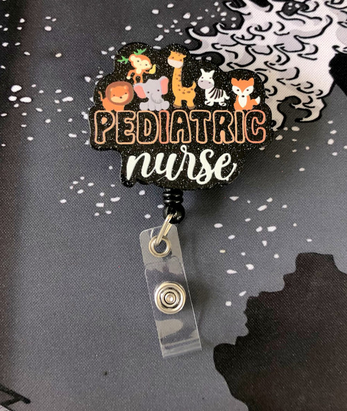 Pediatric Nurse glitter badge reel #3