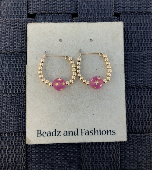14k gold pink stardust earrings