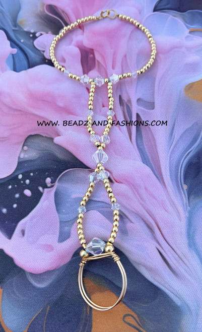 14k gold CLEAR birthstone slay Bracelets