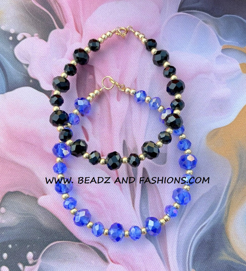 14k gold 2PC RONDELLE MIX bracelet SET #2