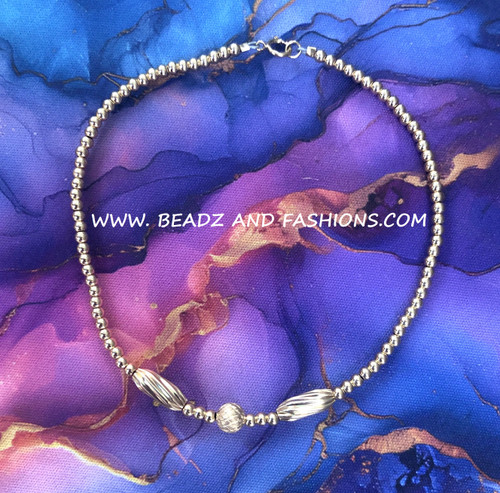 14k All gold BARREL TWIST Anklet #3