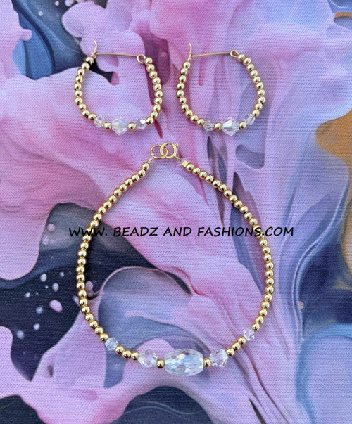 14k gold  2pc clear OVAL set #2