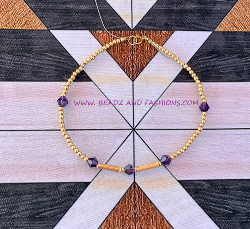14k Gold ANY COLOR Tunnel Anklet #1