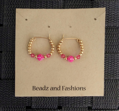 14k gold filled ANY COLOR  dice hoop earrings #1