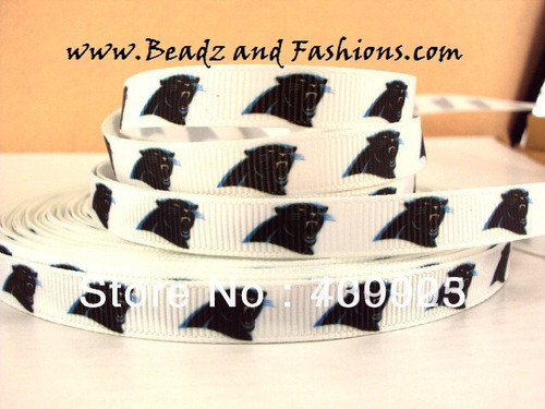 Panthers 3/8 grosgrain Ribbon #1