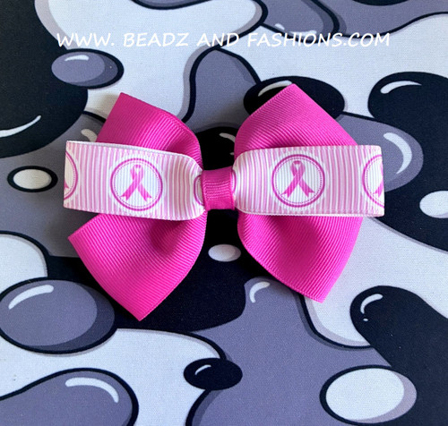 Copy of BREAST CANCER  3 inch hair bows #10