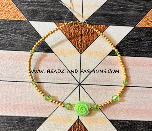 14k gold August ROSE Anklet #1a