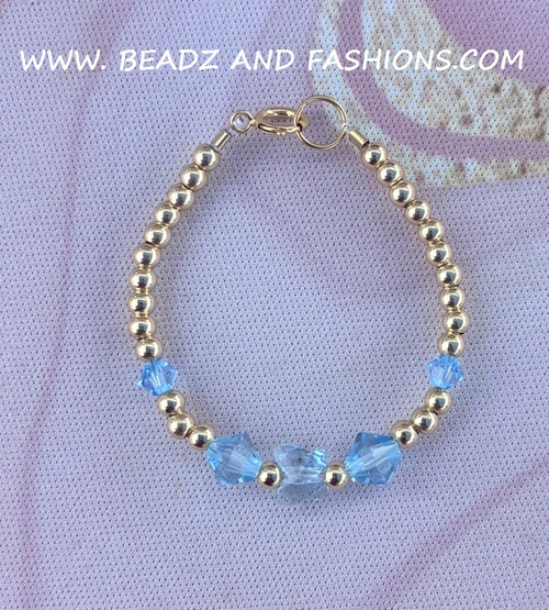 14k gold March butterfly bracelet kid#2
