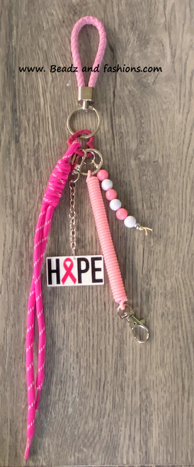Breast Cancer  tassel Keychain  #1