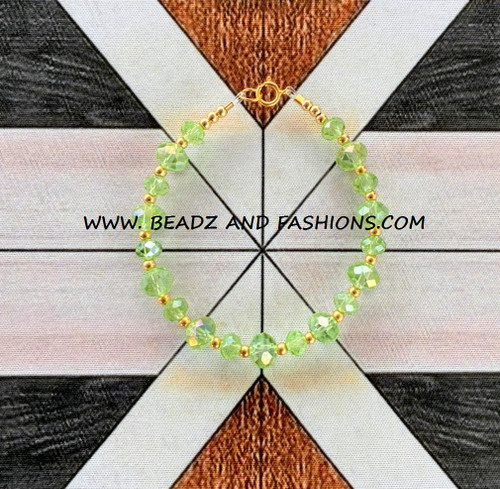 14k gold green rondelle bracelet