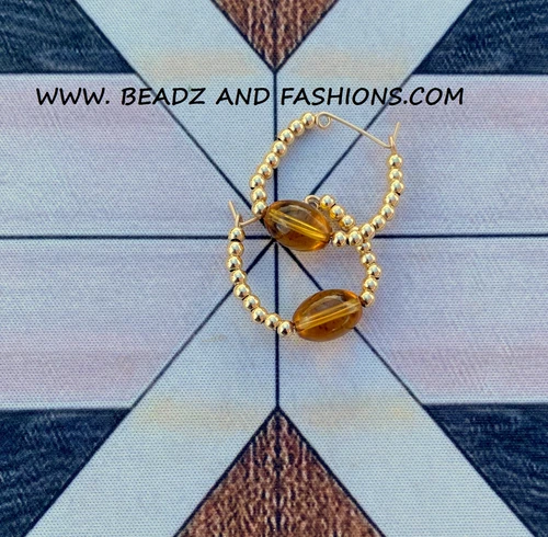 14k gold November small oval earring
