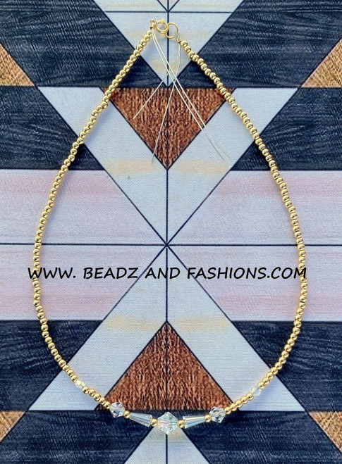 14k gold Clear teardrop necklace kids #1