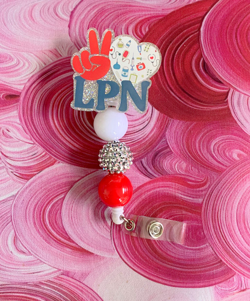 LPN beaded badge reel #4
