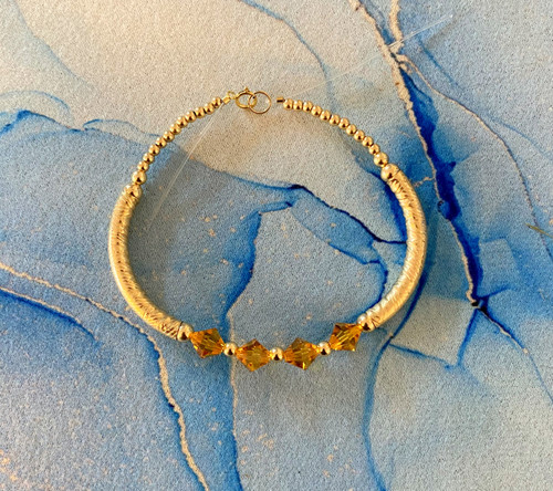 14k gold November birthstone Large bangle #2
