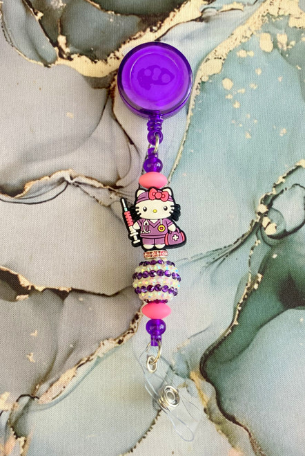 Hk kitty Beadable badge  #1