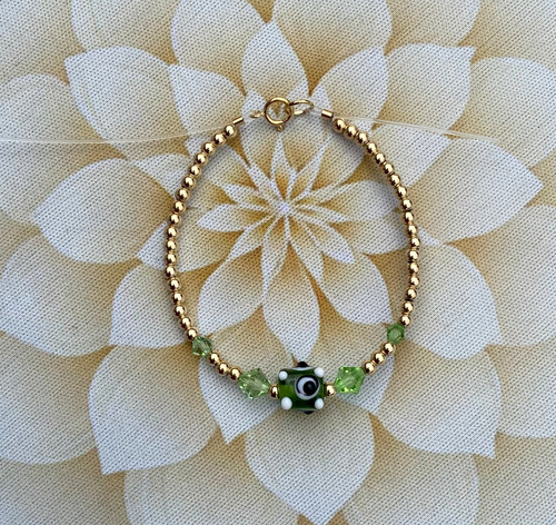 14k gold August bumpy bracelet kids.
